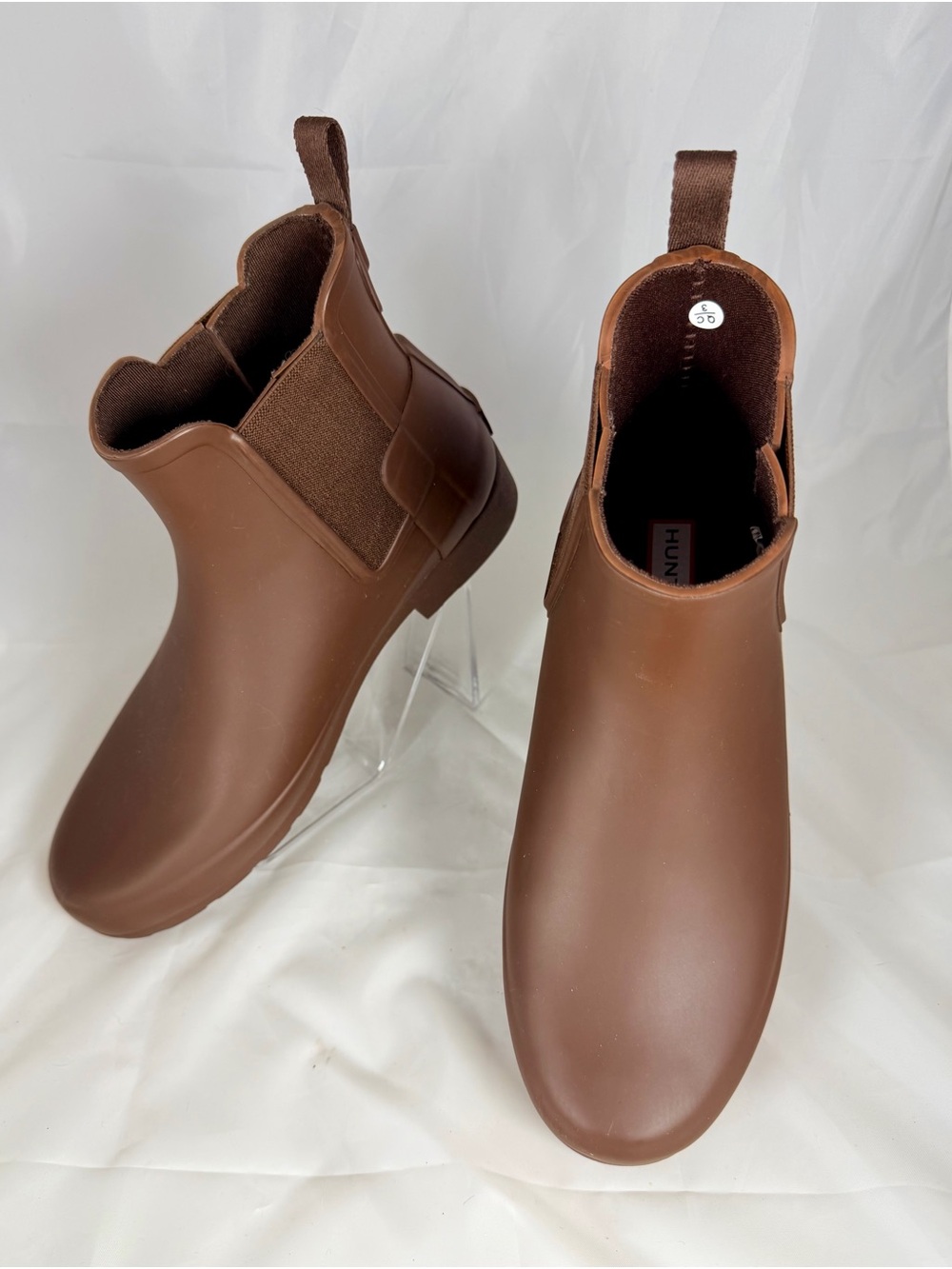 HUNTER Women’s Brown Chelsea Ankle Rain Boots